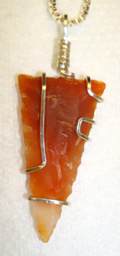 Art Anderson Orange Agate Arrowhead