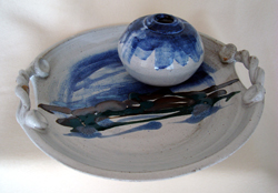 Russ Cornslius Blue Ceramics