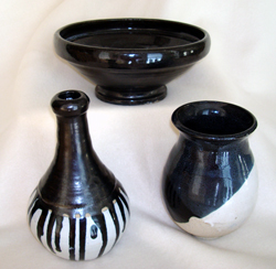 Russ Cornelius Three Glazed pots