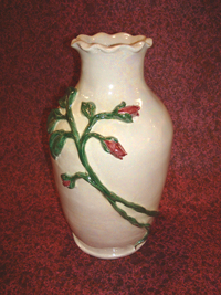 14 inch coiled rose vase