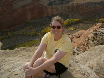 Susan Darger hiking in Southern Utah